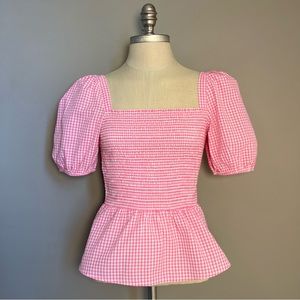 French Connection Artina pink gingham top